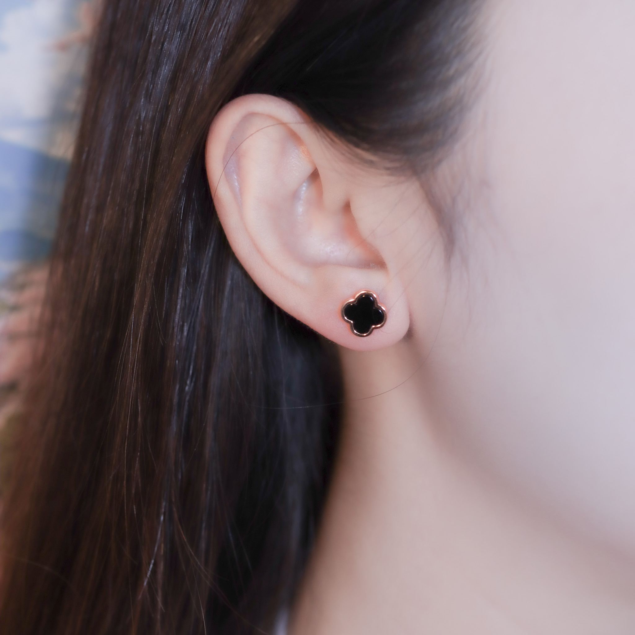 | 925純銀・厚鍍白金・ 厚鍍玫瑰金 | 幸福昇華耳環 (銀/玫瑰金) | EA0995 |