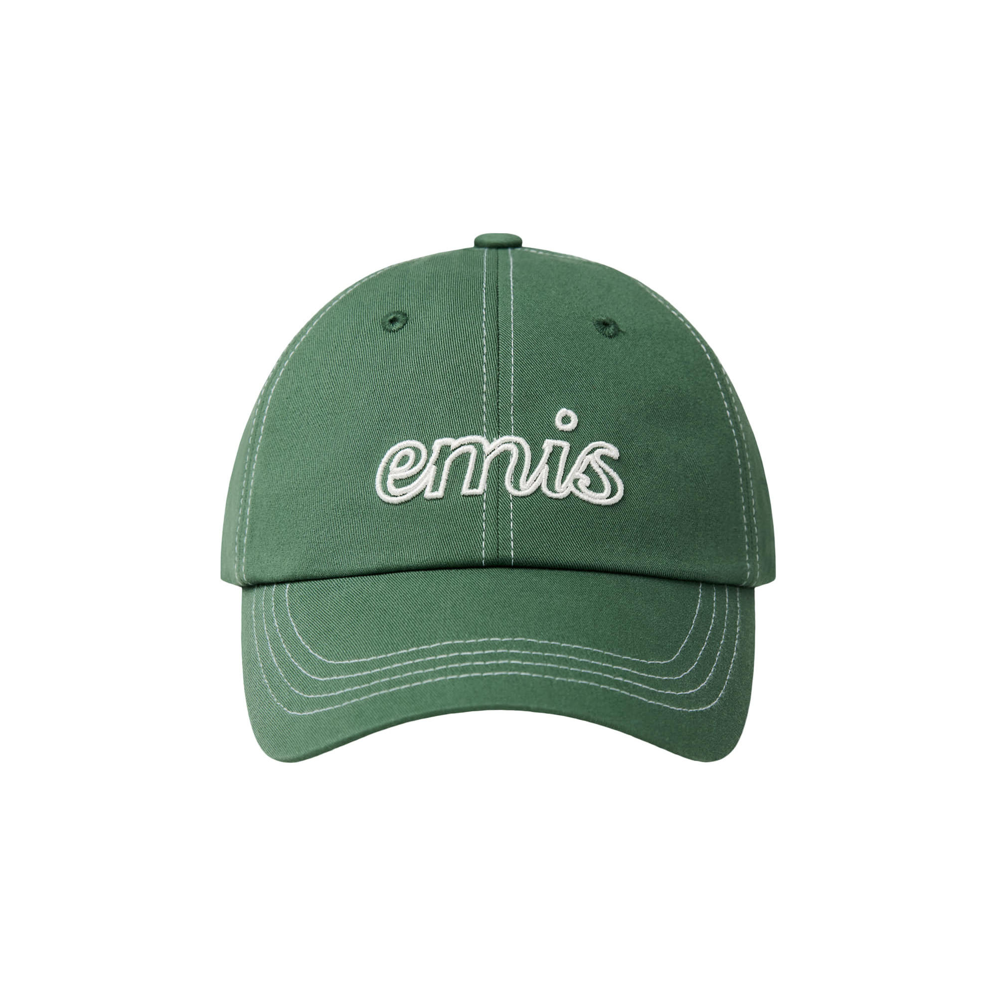 <韓國代購> EMIS LETTERING LOGO WHITE STITCH BALL CAP