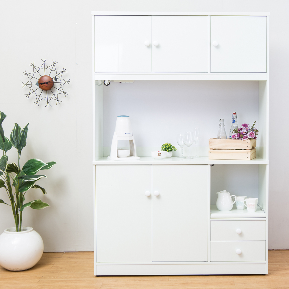 南亞塑鋼-4.2尺五門二抽塑鋼電器櫃/收納餐櫃