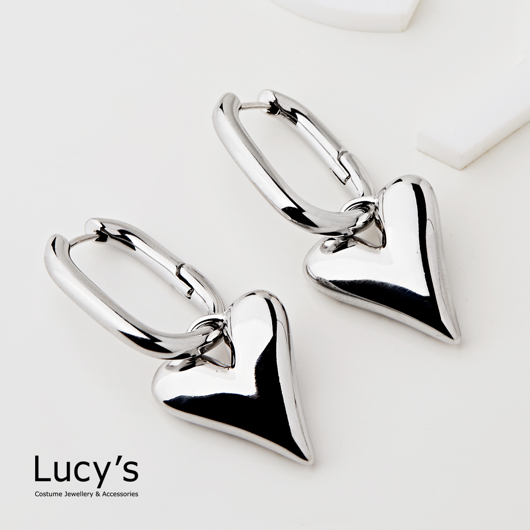 搖曳愛心 易扣耳環 (二色) (121698/121699)