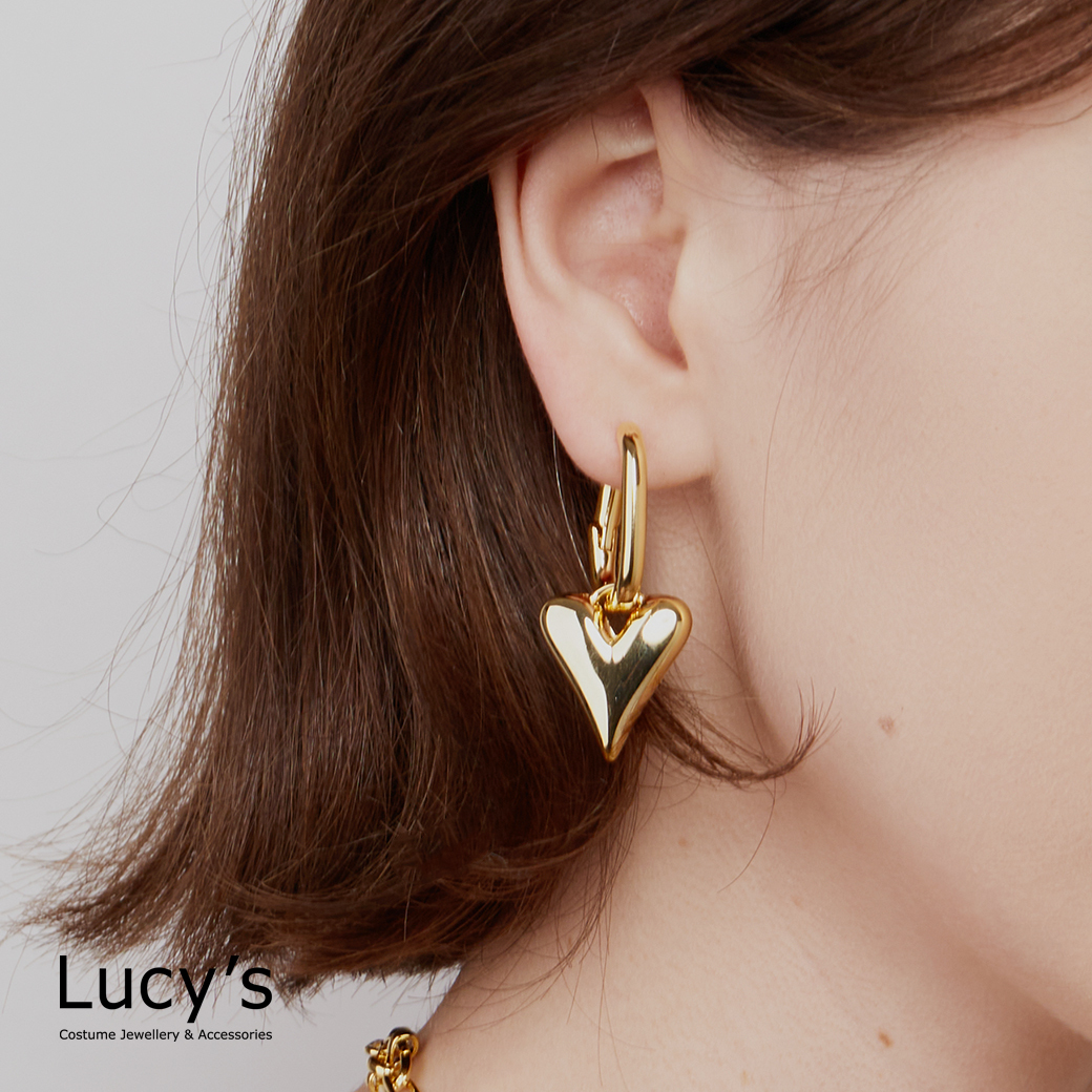 搖曳愛心 易扣耳環 (二色) (121698/121699)