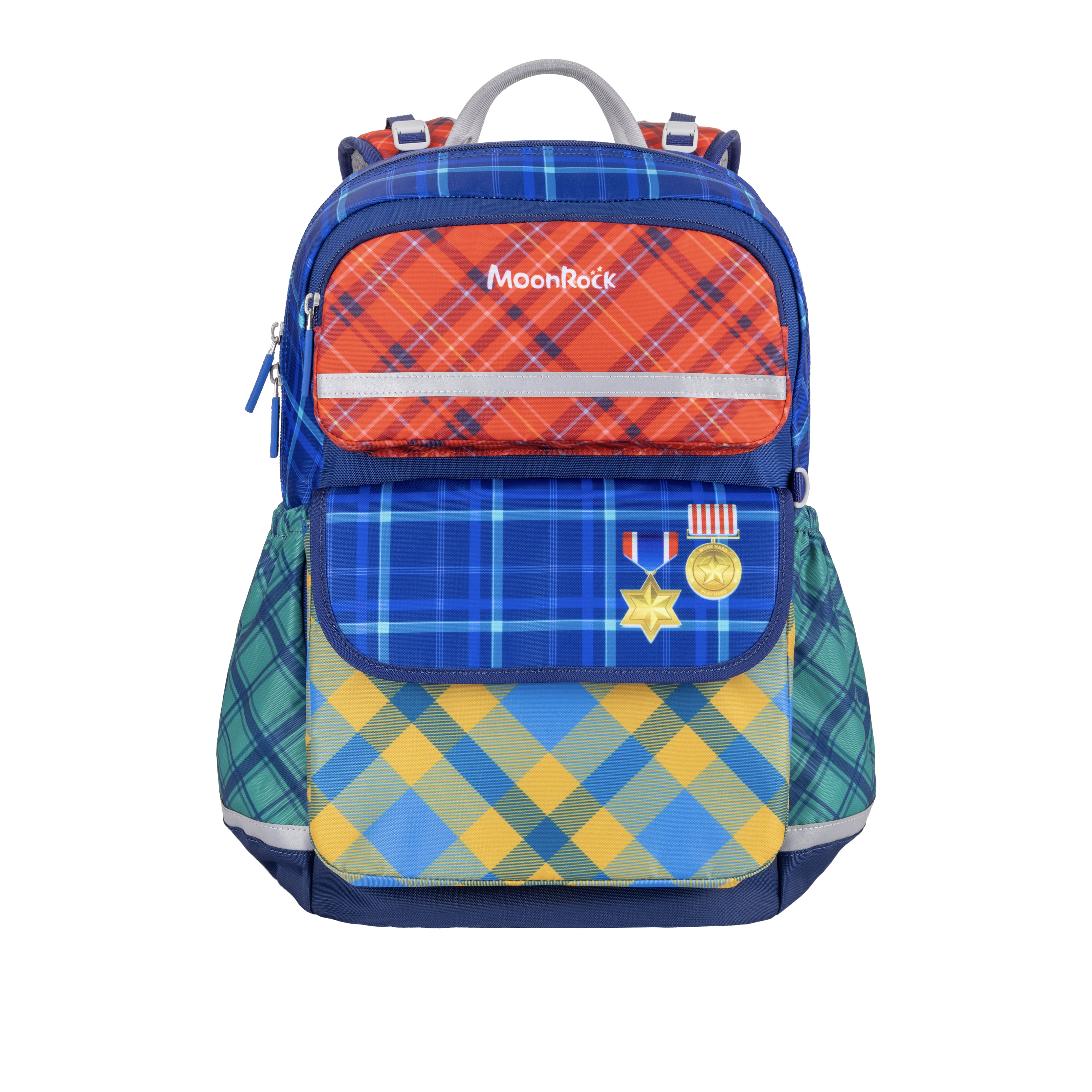 ASS201P 中低年級 學院新星-藍紅色 護脊書包