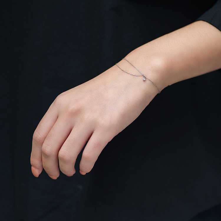 垂墜鑽石18K雙層手錬