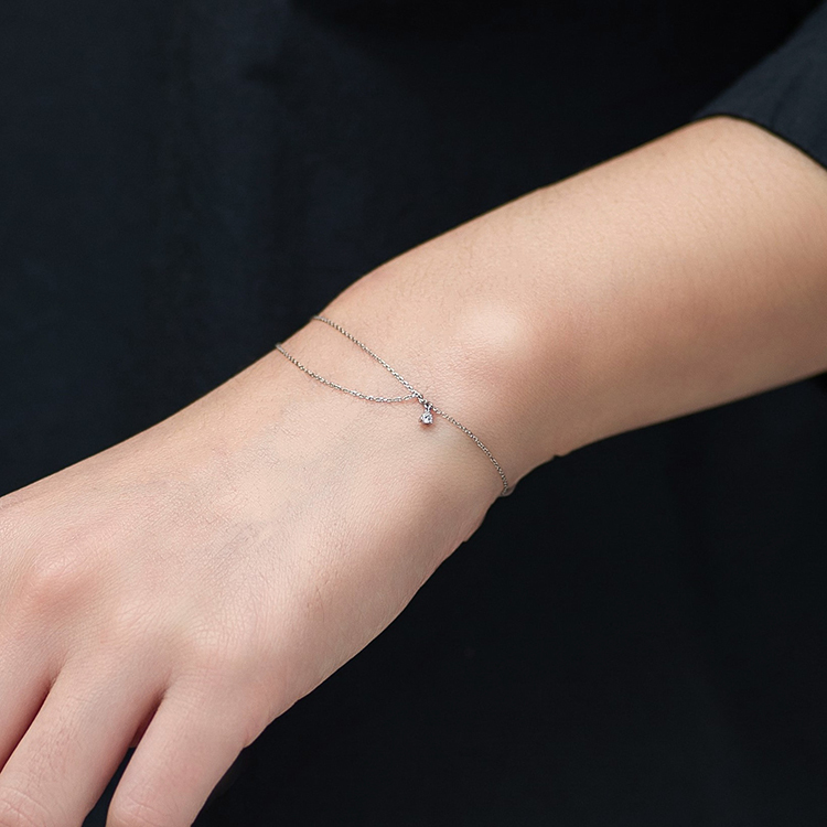 垂墜鑽石18K雙層手錬