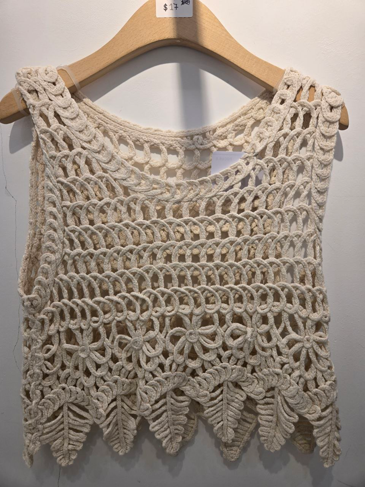 [H] FS FASHION OAK WOMEN'S CROCHET KNIT TANK TOP,HF14, [FINAL SALE] (HF14)