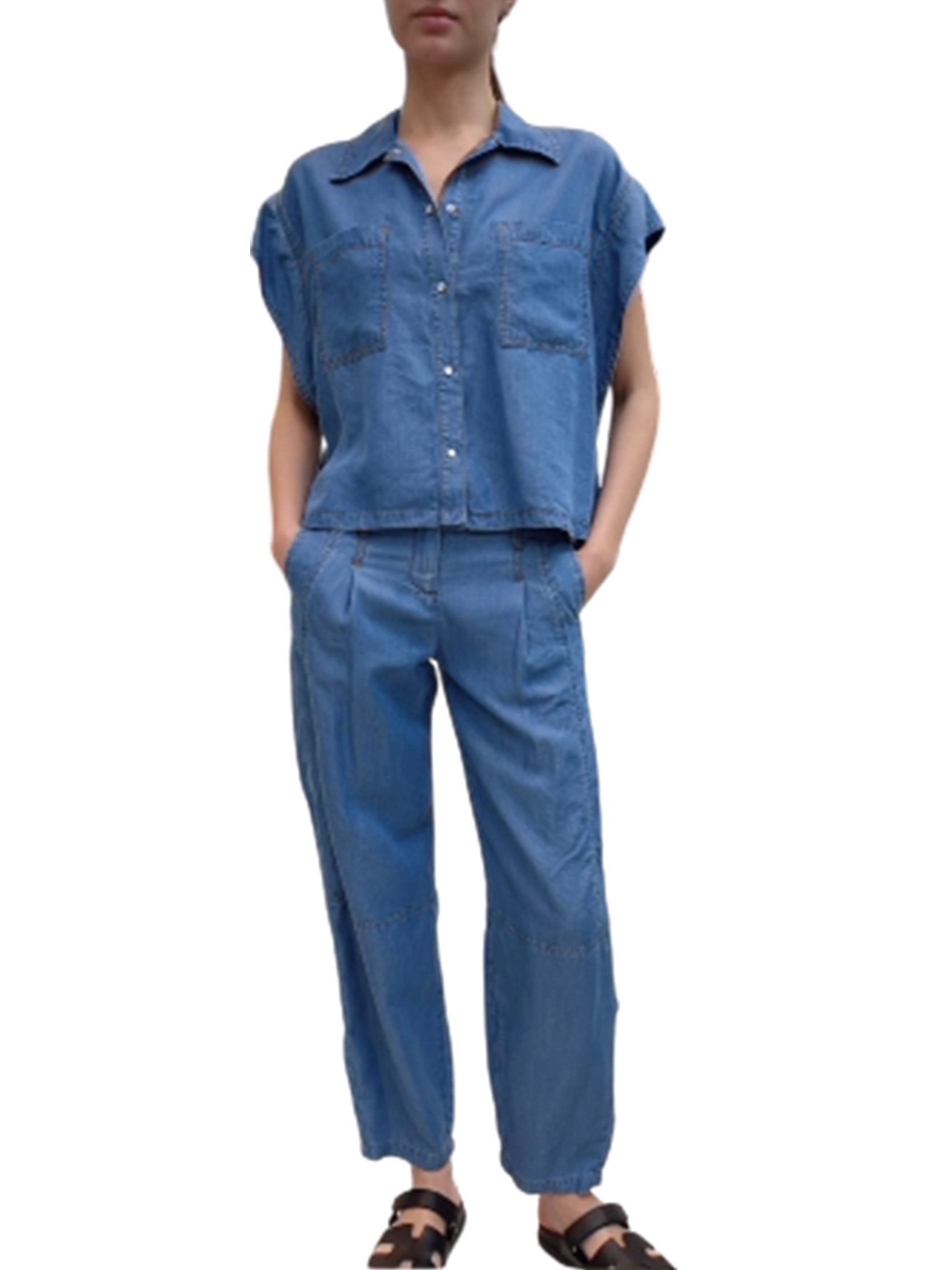 Manila Grace  造型壓線牛仔褲