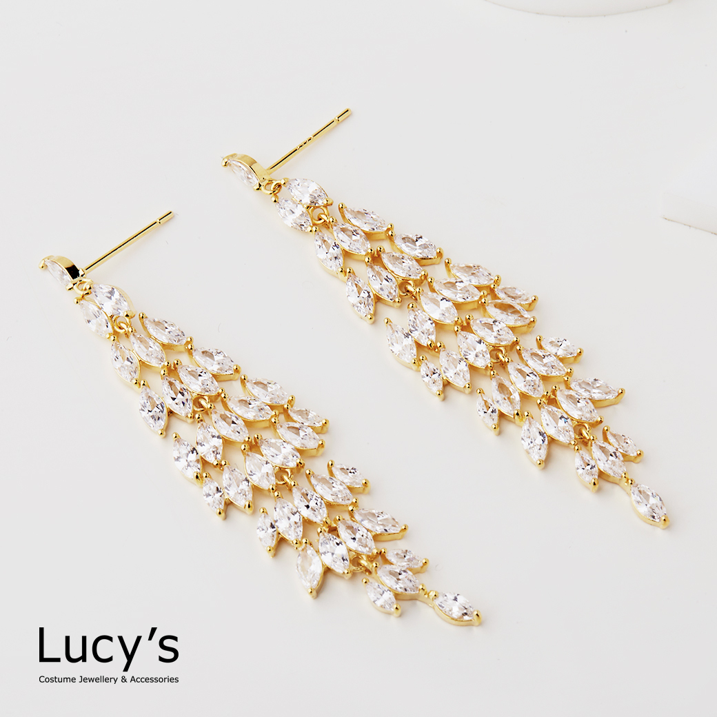 輕奢鑽流蘇 耳環 (二色) (120838/123881)