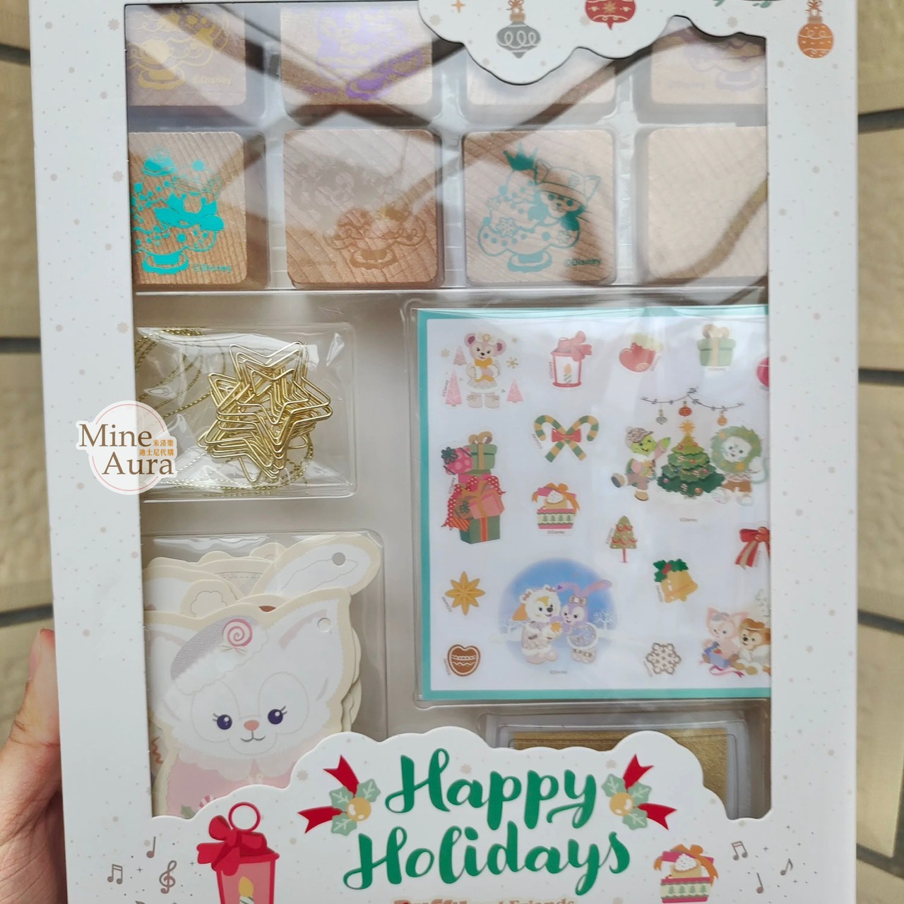 (限時特價) 2024 冬日雪人系列 達菲 Duffy 與好友們 印章 貼紙 文具禮盒 文具組 -上海迪士尼樂園