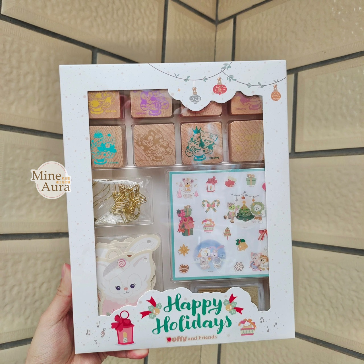 (限時特價) 2024 冬日雪人系列 達菲 Duffy 與好友們 印章 貼紙 文具禮盒 文具組 -上海迪士尼樂園