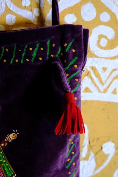 Macrame 絲絨手繪袋 (MAB0004VP)