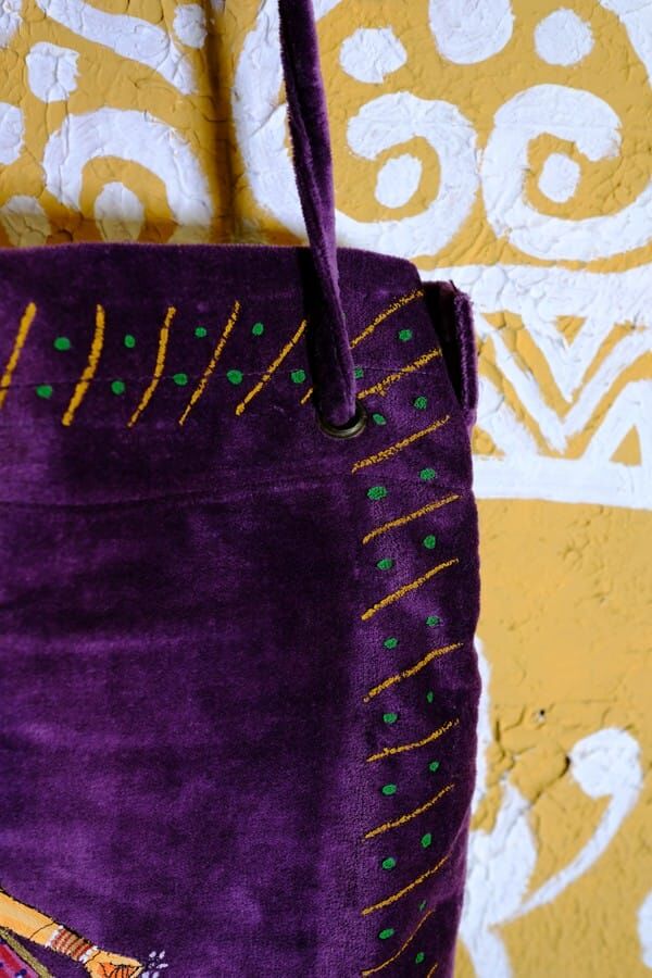 Macrame 絲絨手繪袋 (MAB0002VP)