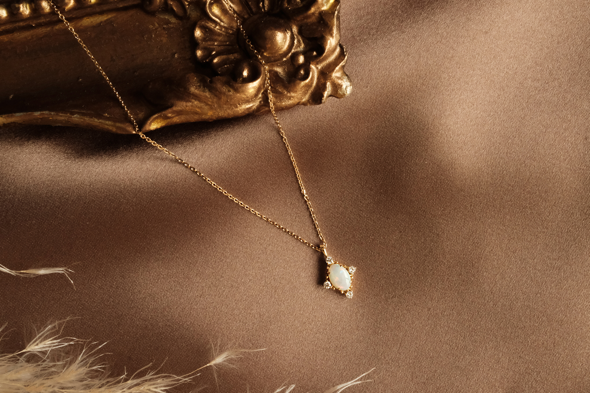 18K 維多利亞蛋白石項鍊