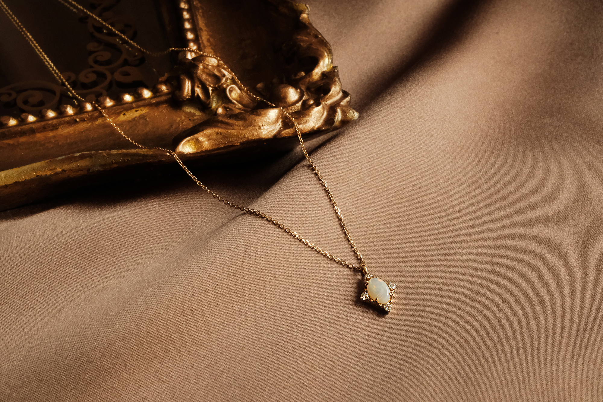 18K 維多利亞蛋白石項鍊