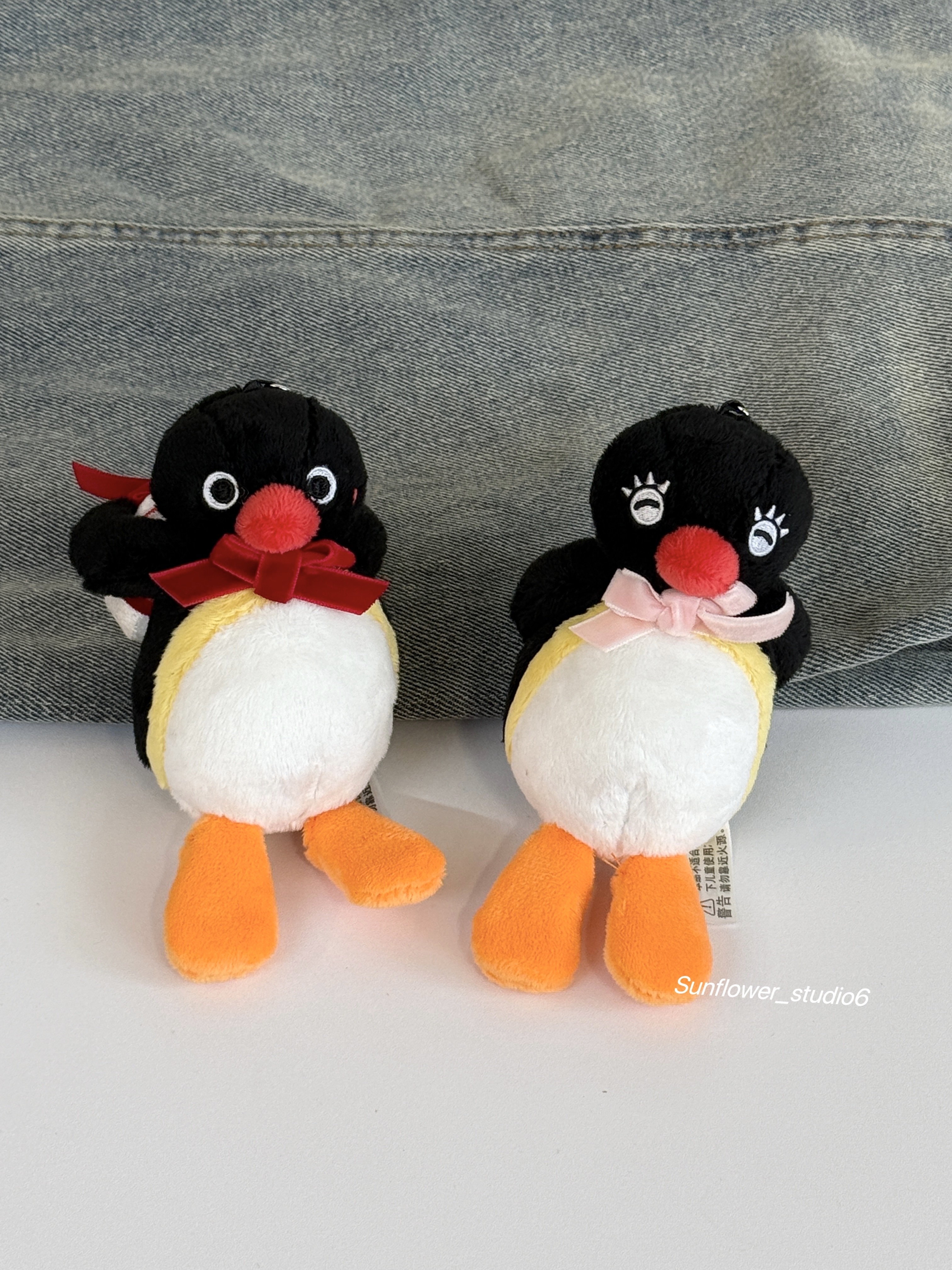 PINGU 企鵝家族 正版授權 520情人節貼貼情侶 磁吸 鑰匙圈 毛絨吊飾 娃娃 (兩隻一對 不拆賣)/預購