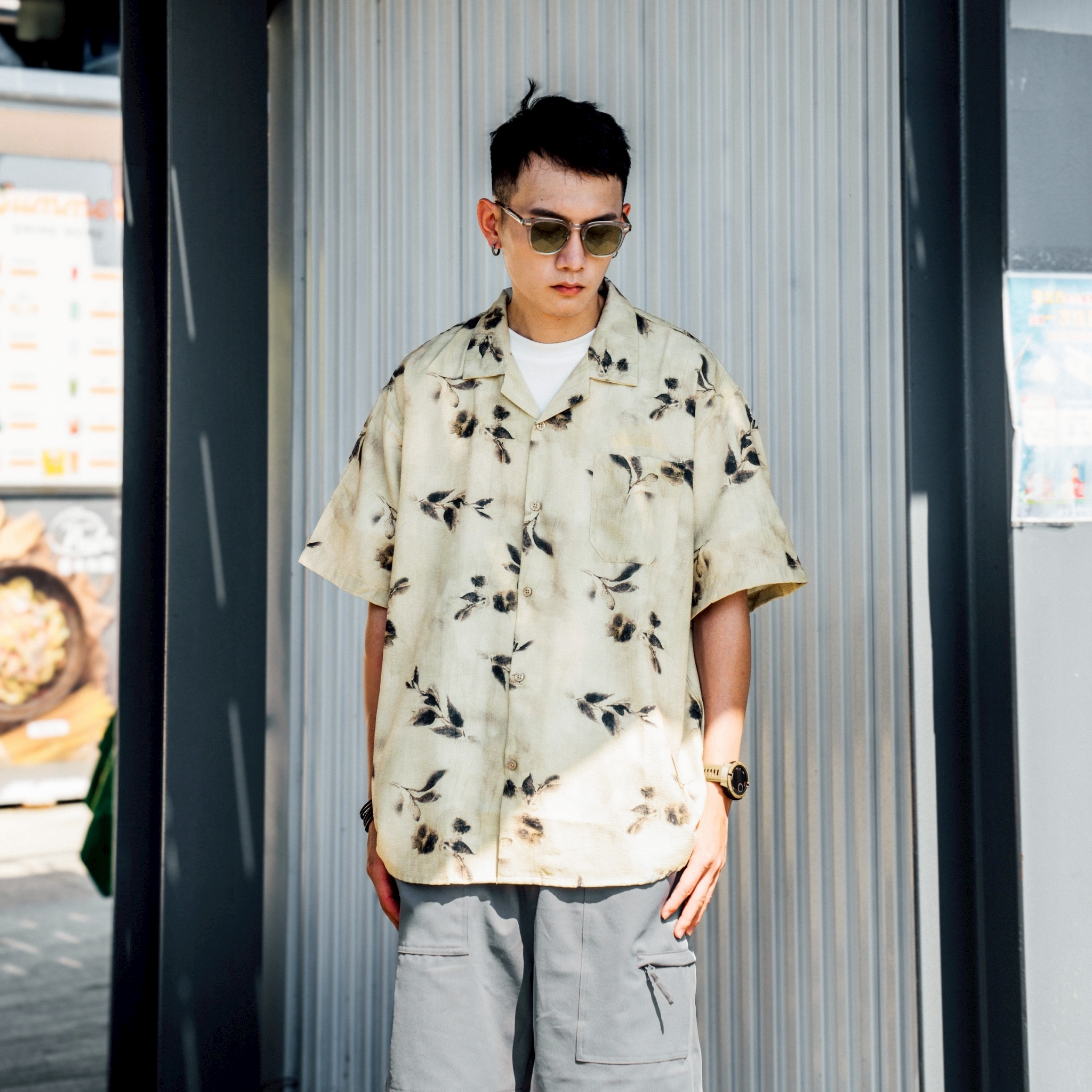 SBG 彈力涼感吸濕排汗花襯衫 FT106