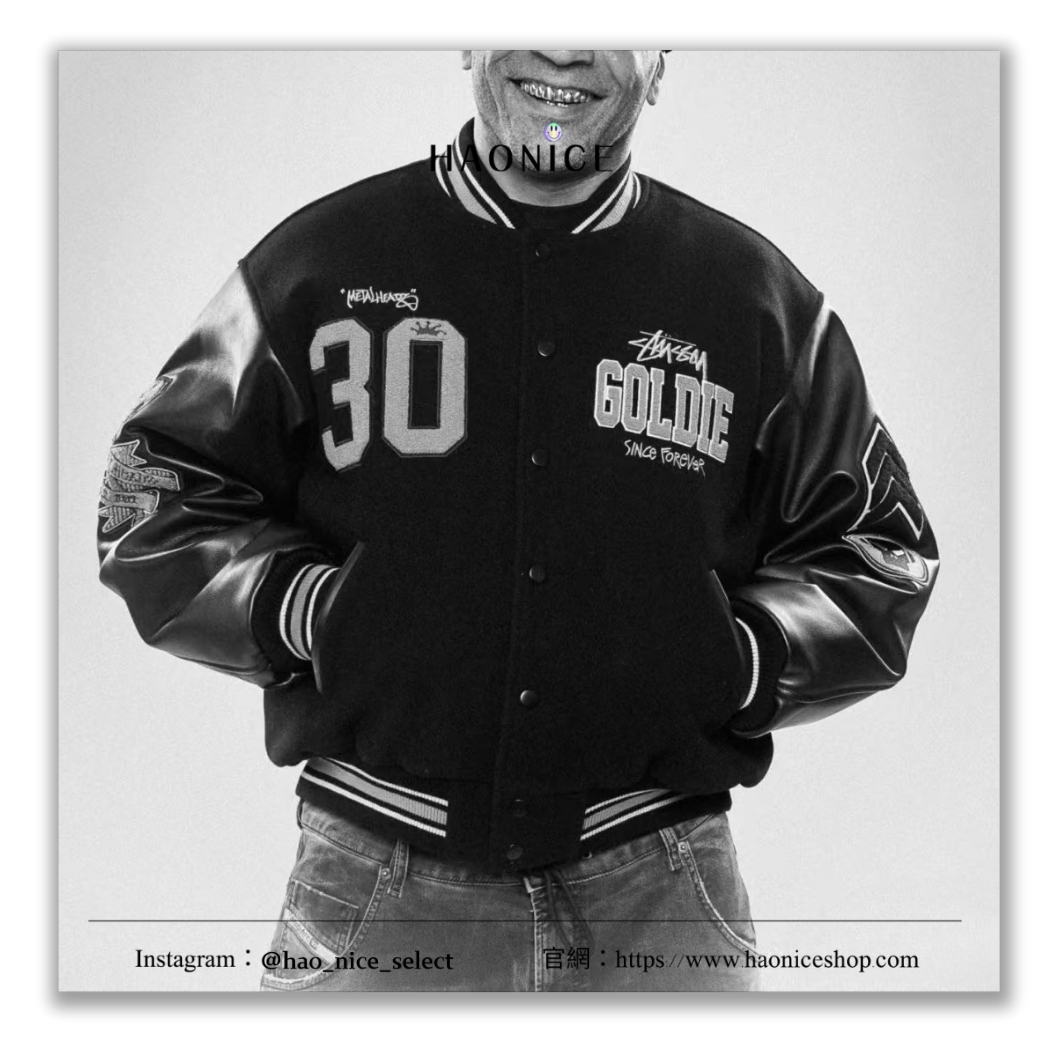 【HAO NICE】100%正品 STUSSY x METALHEADZ 潮流品牌🔥聯名款復古拼接刺繡棒球外套 外套