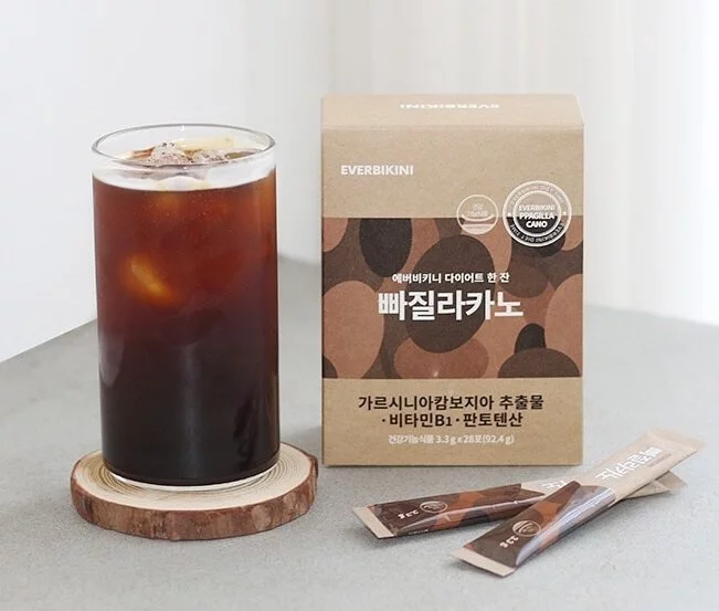 現 貨丨韓國 EVER BIKINI無咖啡因藤黃果纖活咖啡粉 1盒 60 包