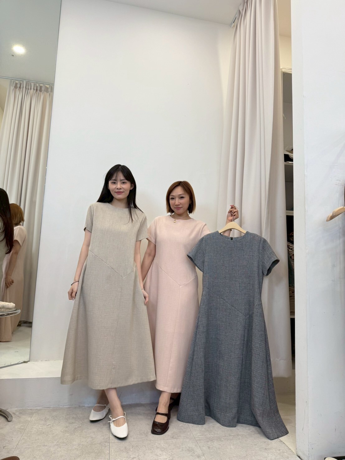 FP4314 微小香風涼感後拉鏈連身裙 *特價*