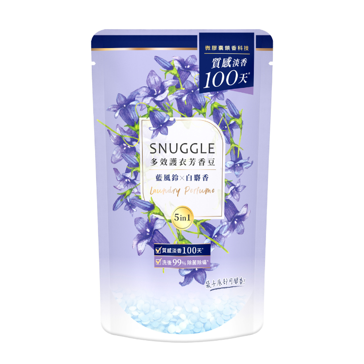 (箱購)熊寶貝多效護衣芳香豆補充包-藍風鈴X白麝香300MLx12包