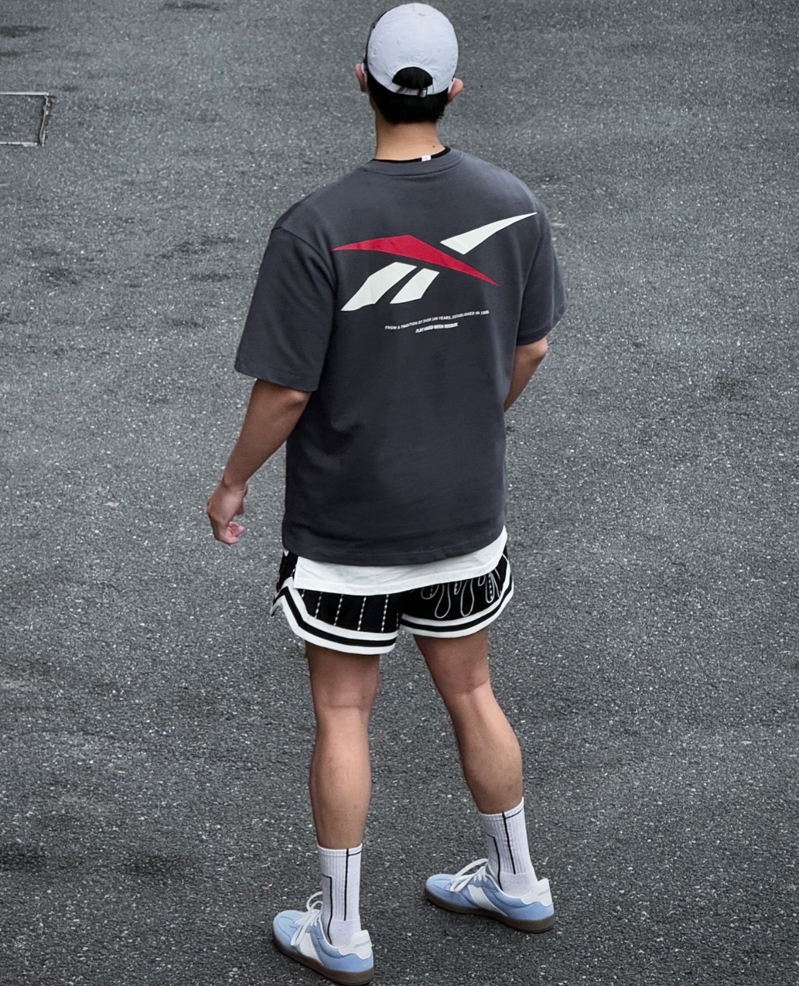 Reebok 美式Logo黑色寬鬆短T