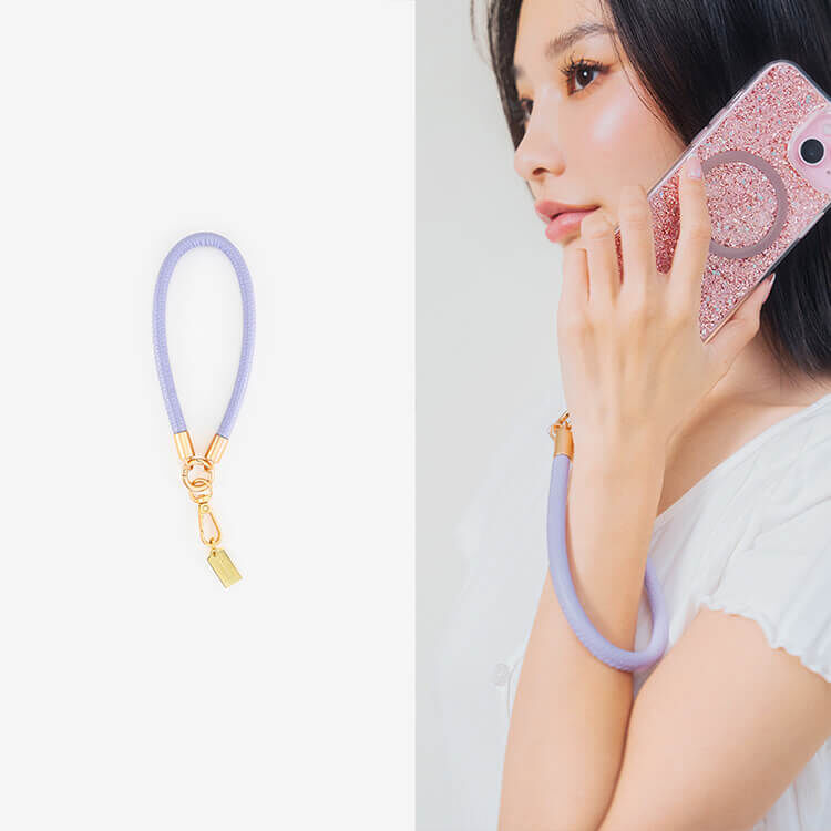 簡約粗款皮革短掛繩 (俏皮紫) 手腕繩 短掛繩