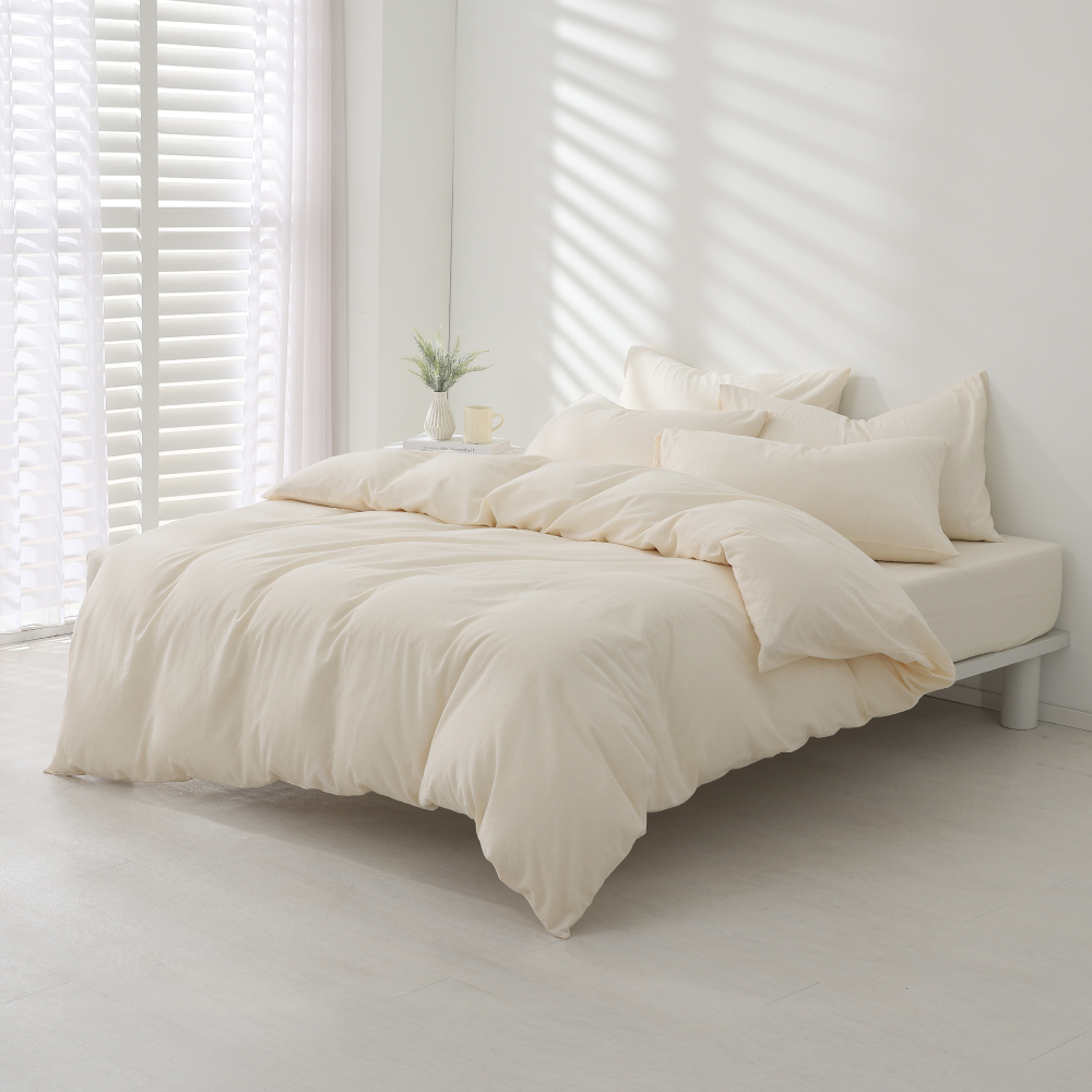 水洗棉｜100%純棉｜棉橙白｜單品&床包被套組