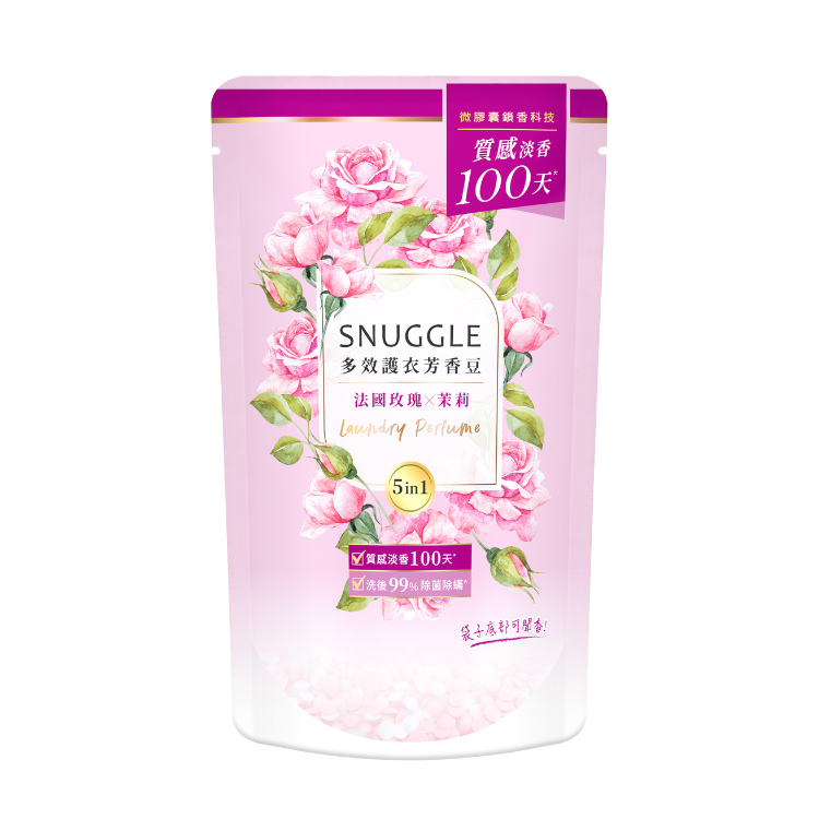 （箱購）熊寶貝多效護衣芳香豆補充包-法國玫瑰X茉莉300MLx12包