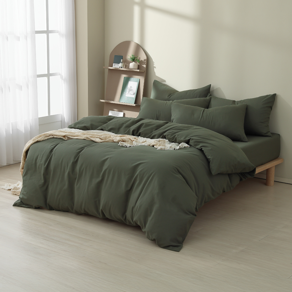 水洗棉｜100%純棉｜棉墨綠｜單品&床包被套組