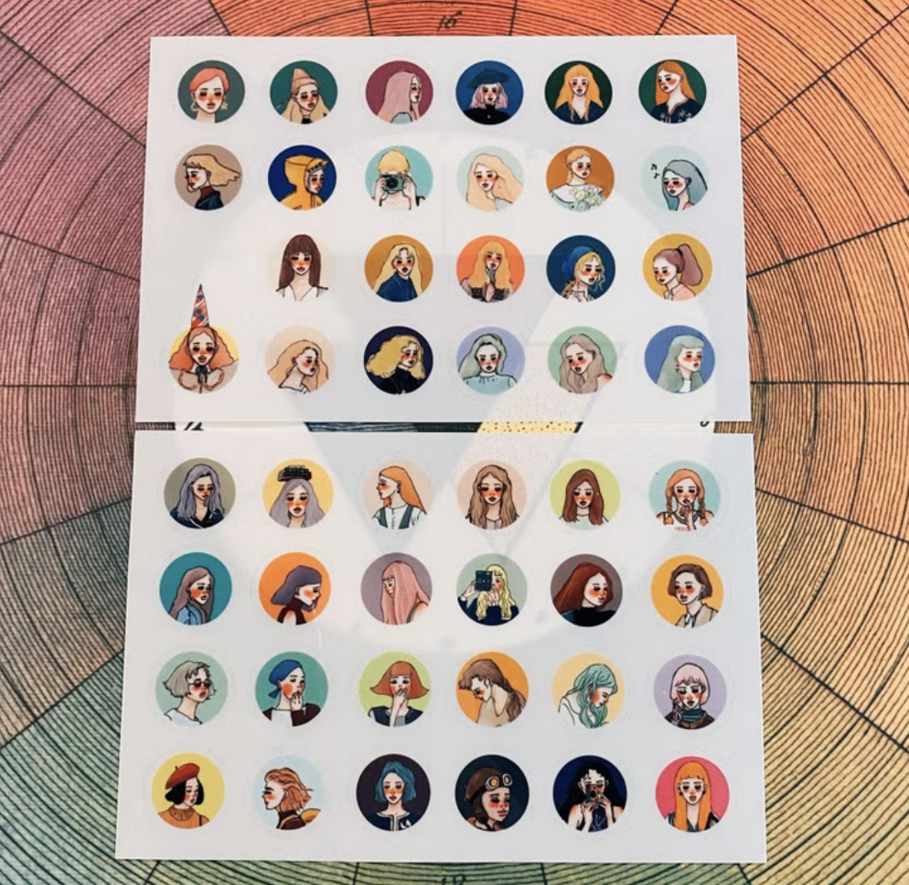 甜蜜生活｜女孩圈圈站 轉印貼紙 兩款一組