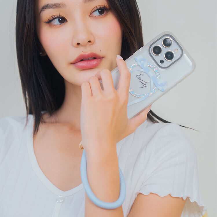 簡約粗款皮革短掛繩 (大象藍) 手腕繩 短掛繩