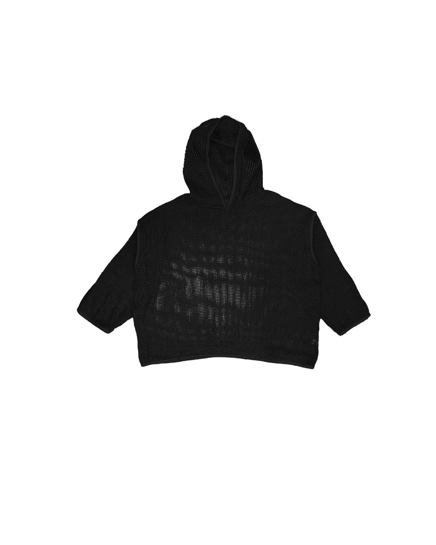 有帽網格長袖寬版外搭