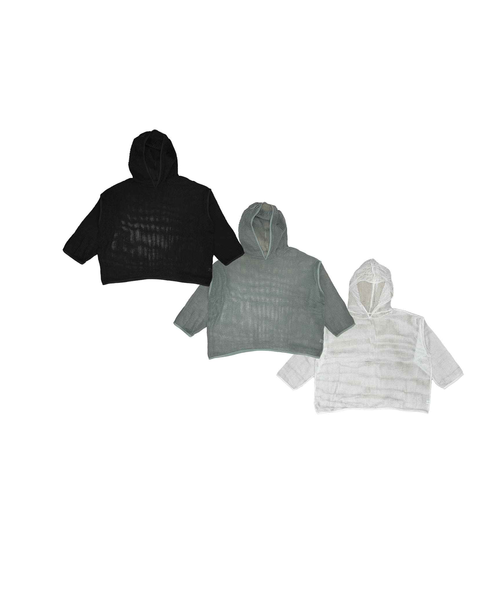 有帽網格長袖寬版外搭