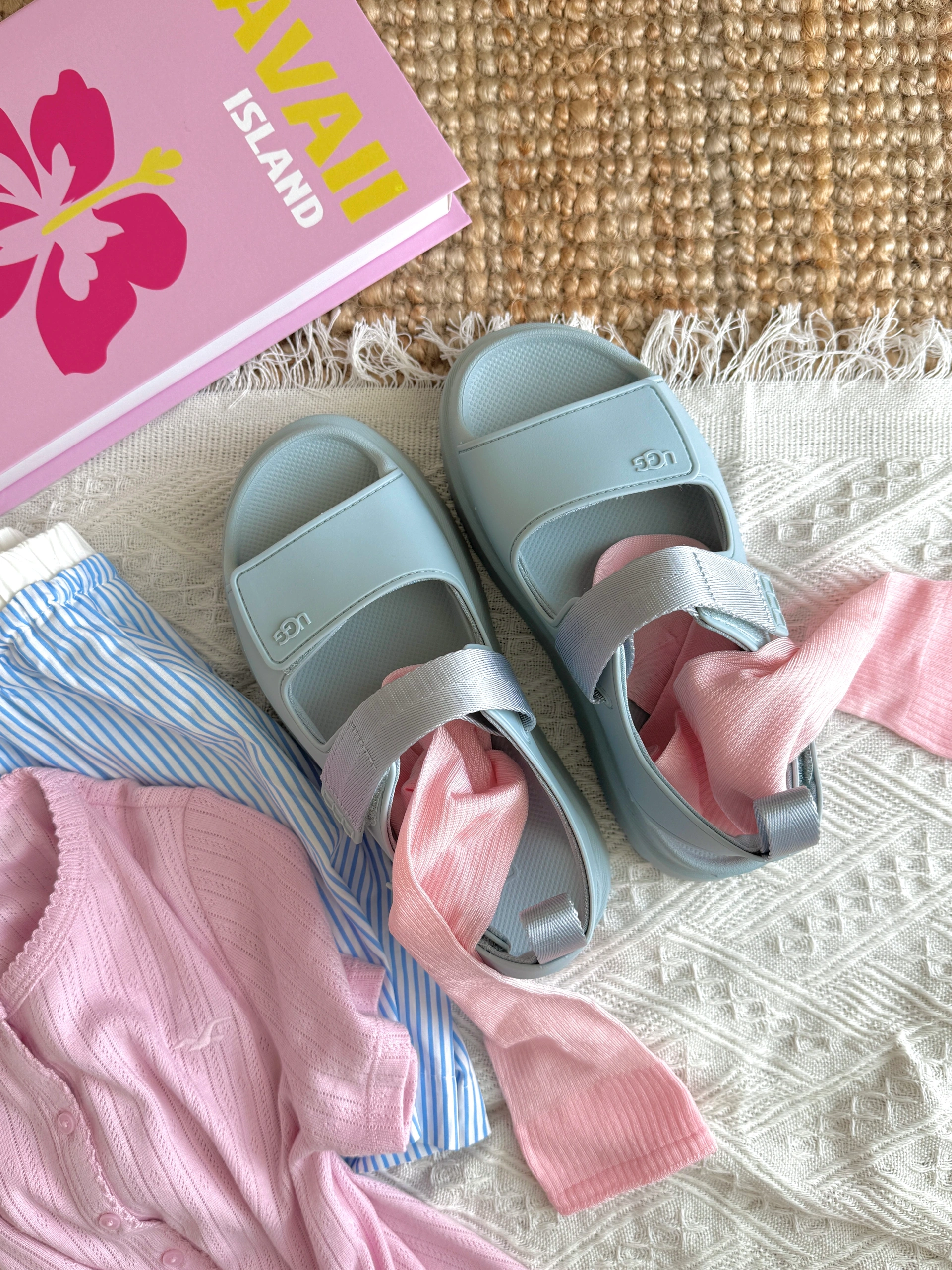 UGG GOLDENGLOW 寶寶藍 灰藍 涼鞋 防潑水 輕量 NEWJEANS HANNI代言同款 女鞋 / 預購