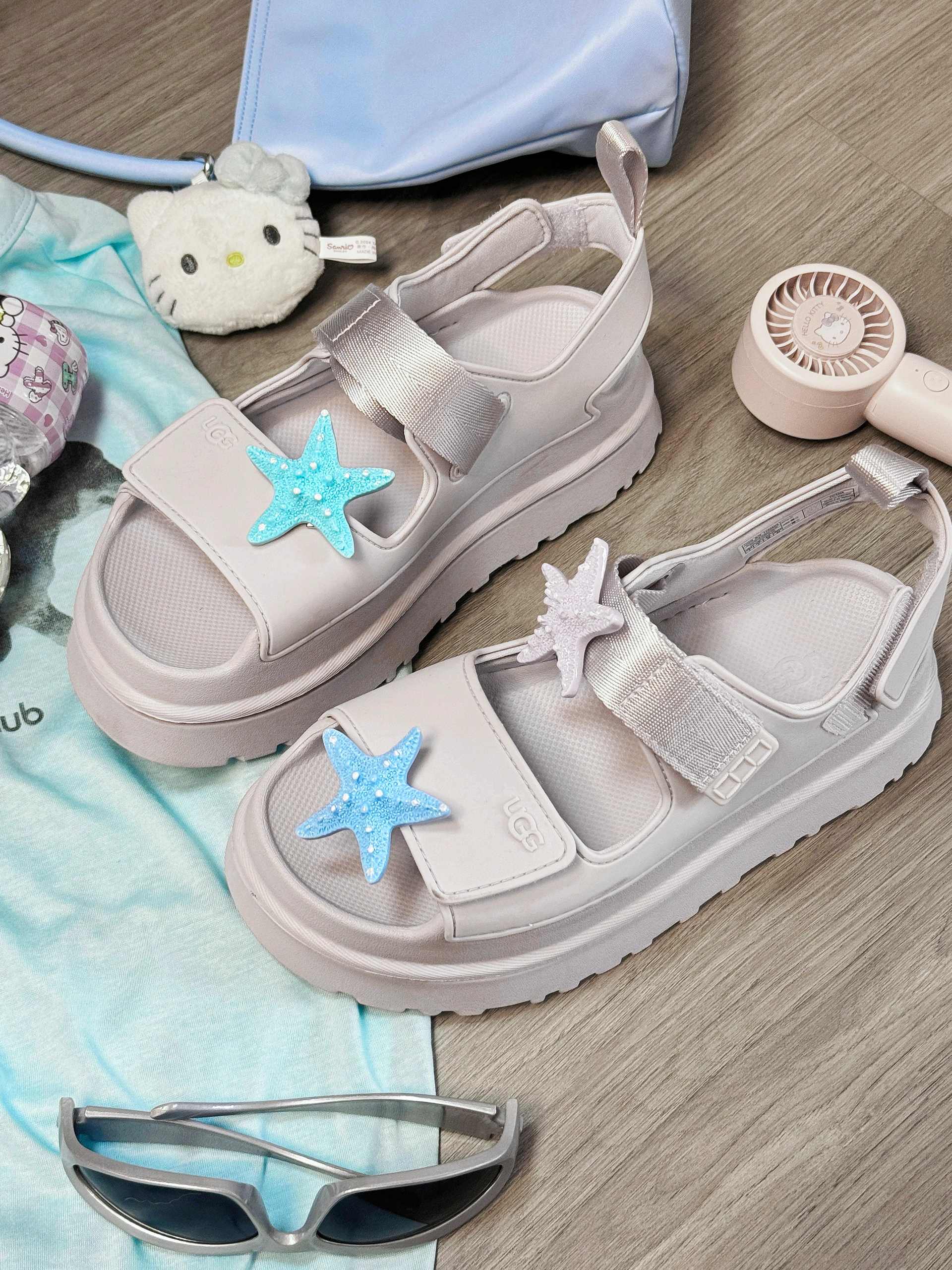 UGG GOLDENGLOW 丁香紫 淡紫 灰紫 涼鞋 防潑水 輕量 NEWJEANS HANNI代言同款 女鞋 / 預購