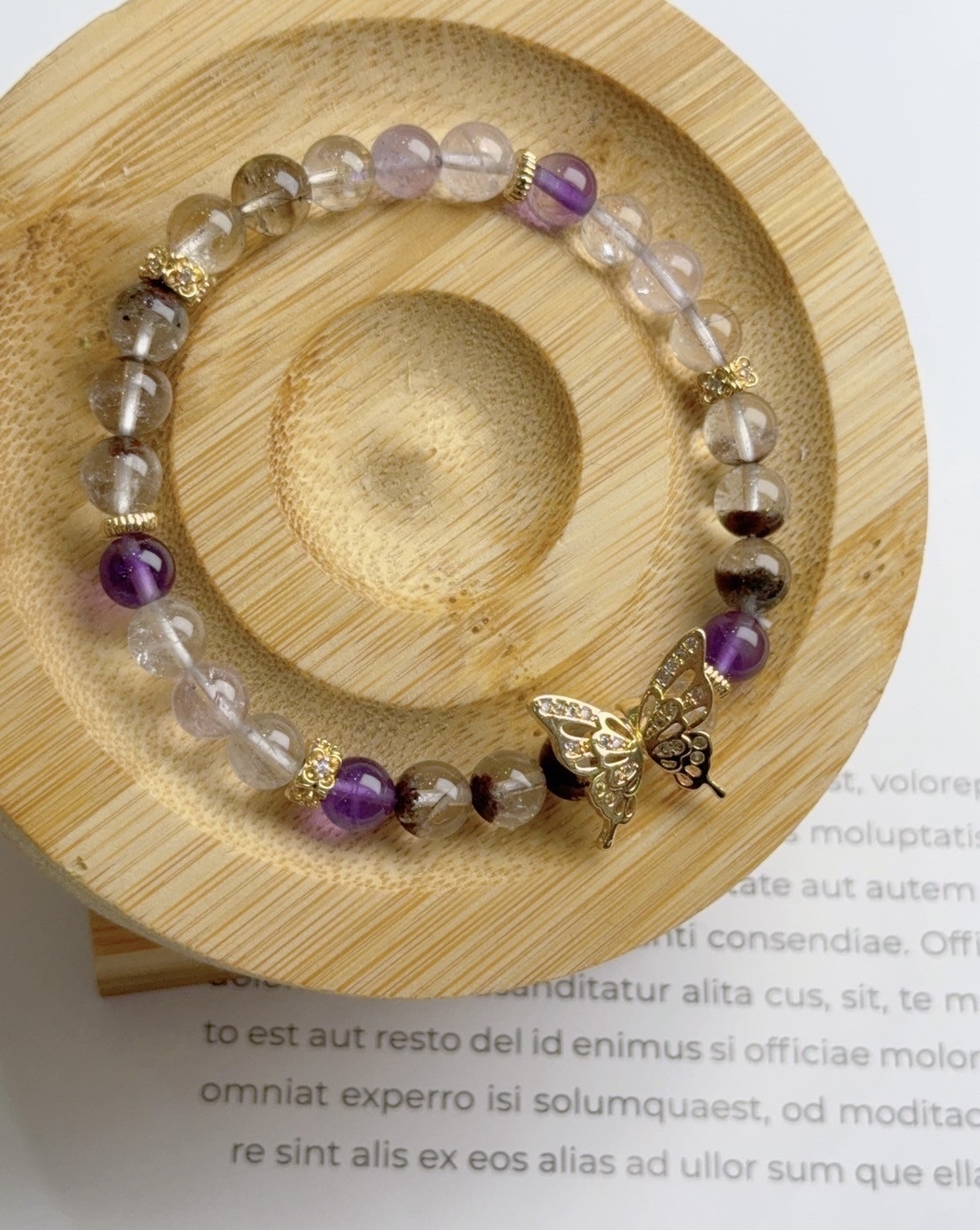 蝶夢斑斕｜夢幻超七/綠幽靈水晶手鍊