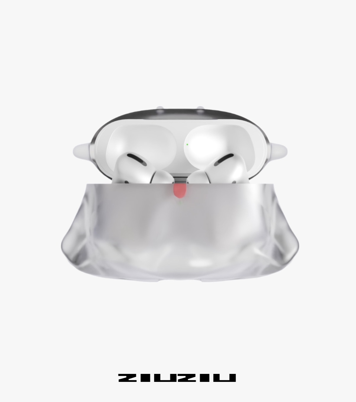 小幽靈吐舌頭透明耳機殼