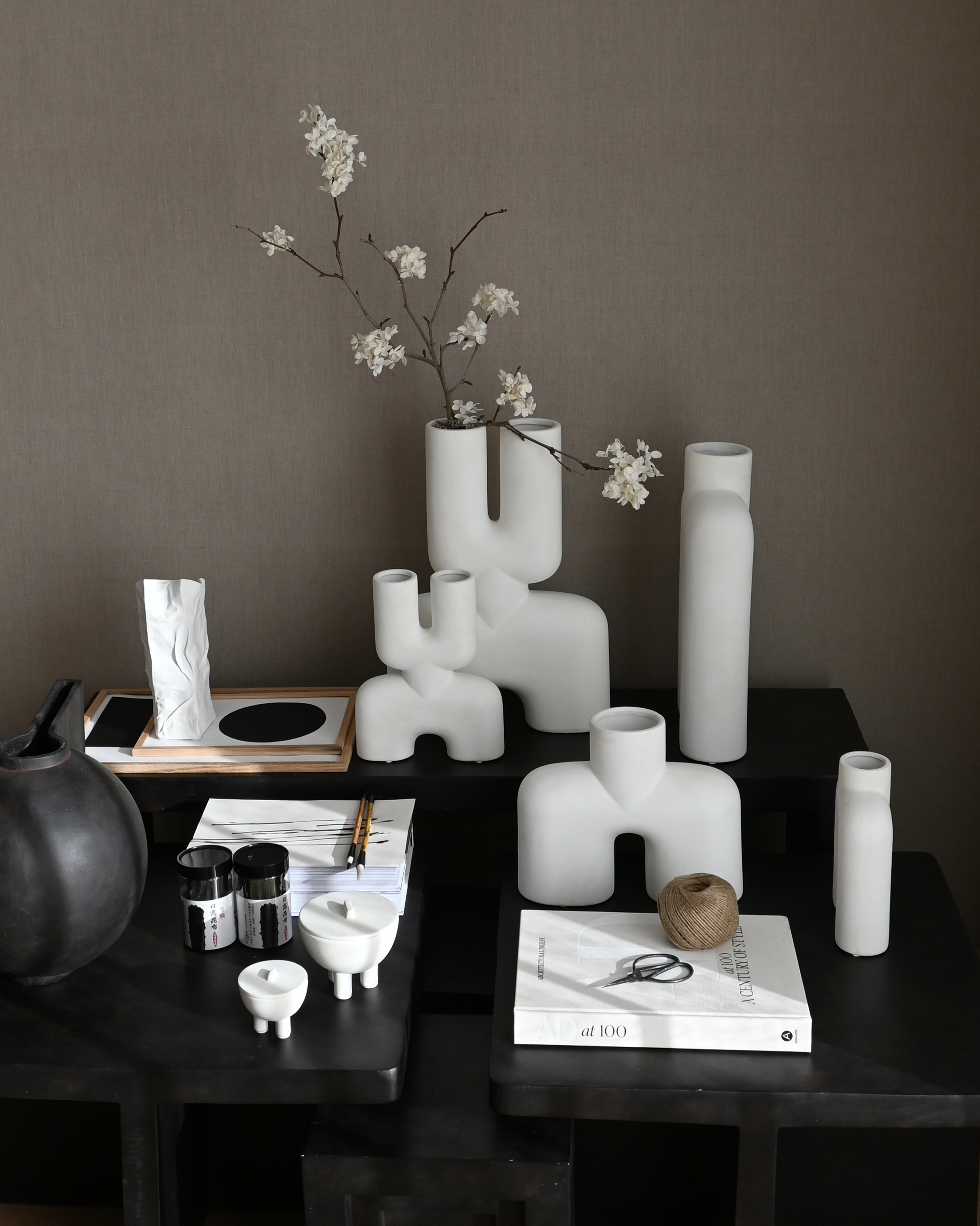 101CPH 眼鏡蛇花瓶/Uno中 骨白色