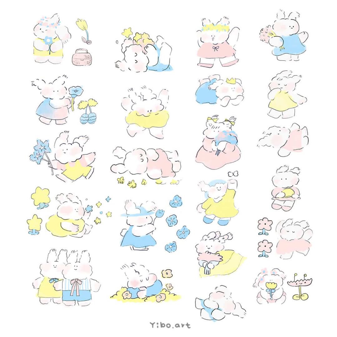 Yibo｜兔子洞-春 PET膠帶