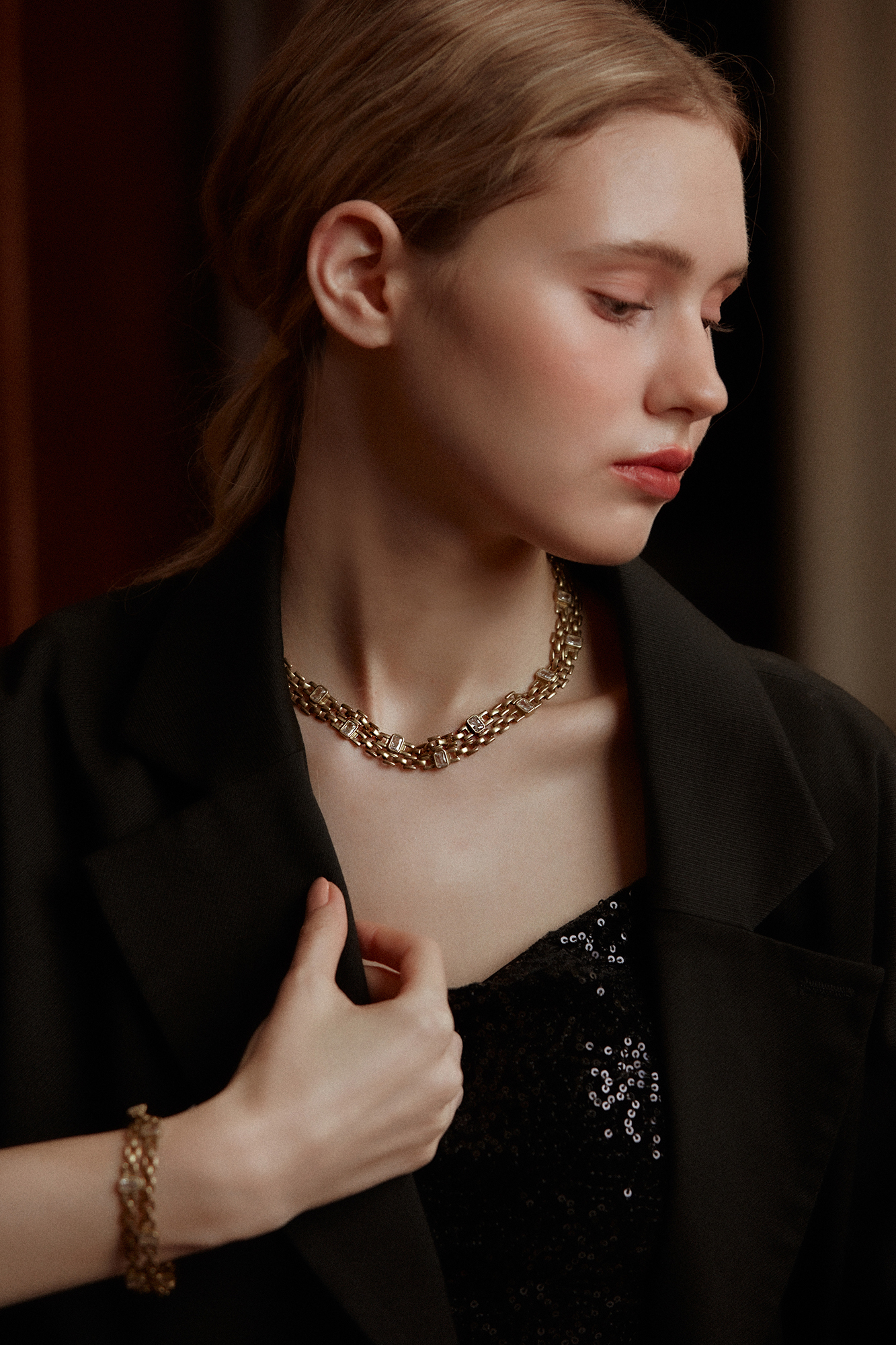 黃銅飾品, 項鍊, 個性, 黃銅, 鋯石