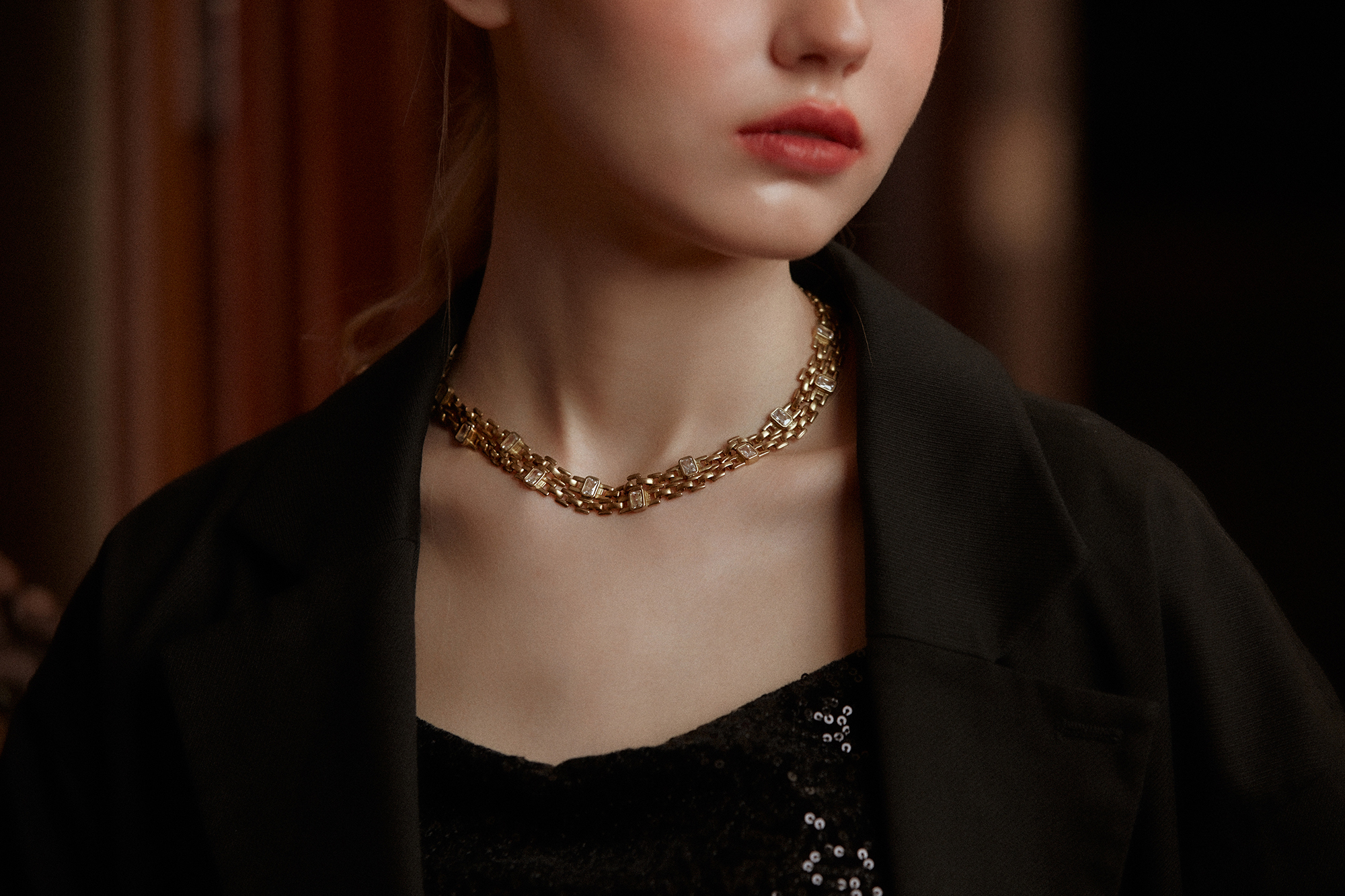 黃銅飾品, 項鍊, 個性, 黃銅, 鋯石