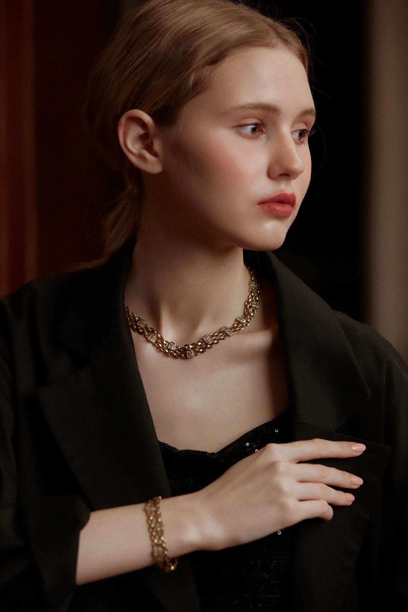 黃銅飾品, 項鍊, 個性, 黃銅, 鋯石