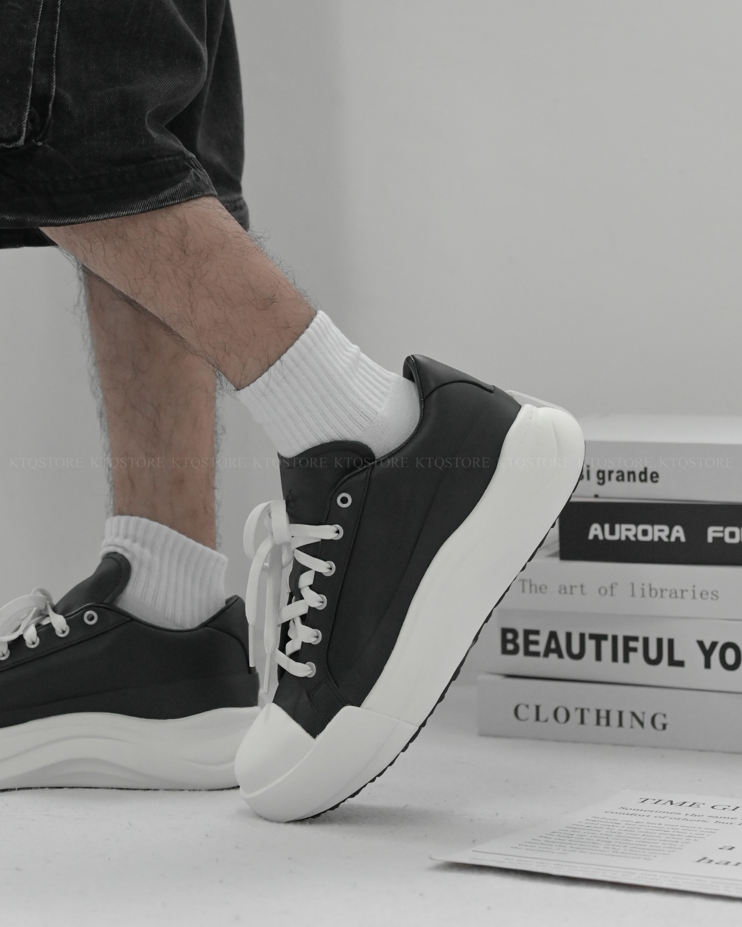 KTQ STORE ‧ Adidas Maxxcourt Pro Fos 黑白色皮革厚底大頭鞋男女同款 JR8350