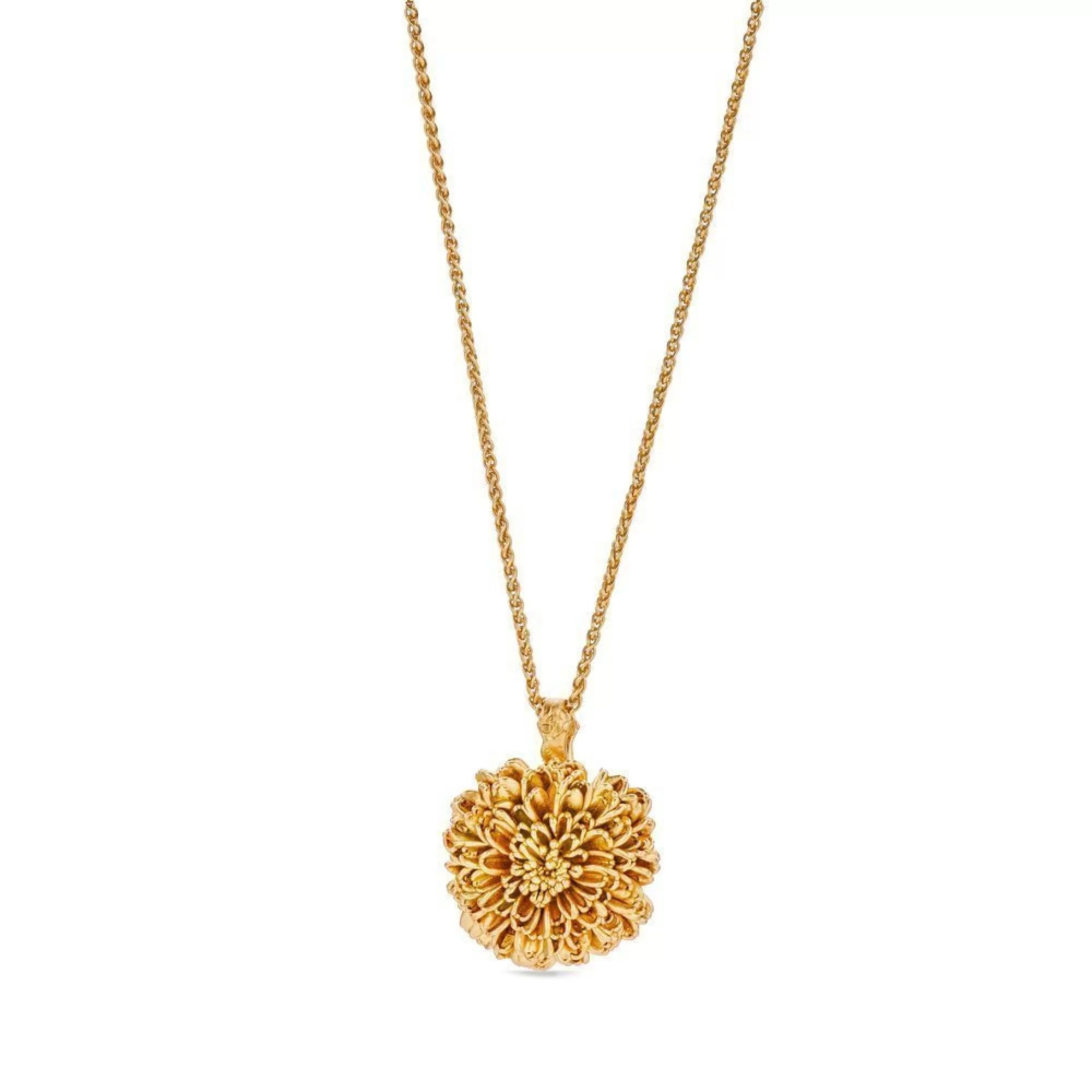 1TA0524-380 THALLO Crysanthe Chrysanthemum Pendant with Detachable Motif 24K Gold Plated #A742 (A-SK-E)
