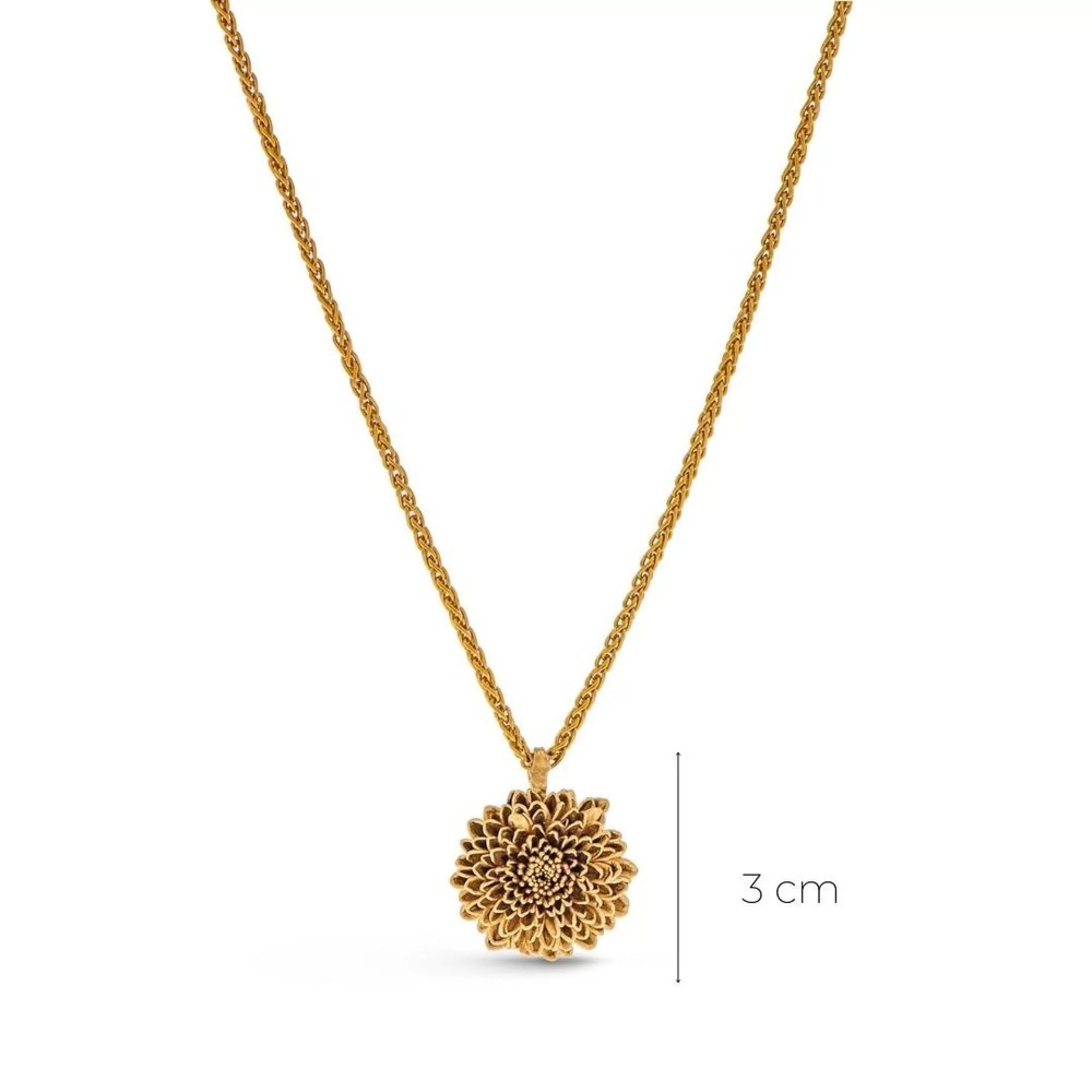 1TA0524-380 THALLO Crysanthe Chrysanthemum Pendant with Detachable Motif 24K Gold Plated #A742 (A-SK-E)