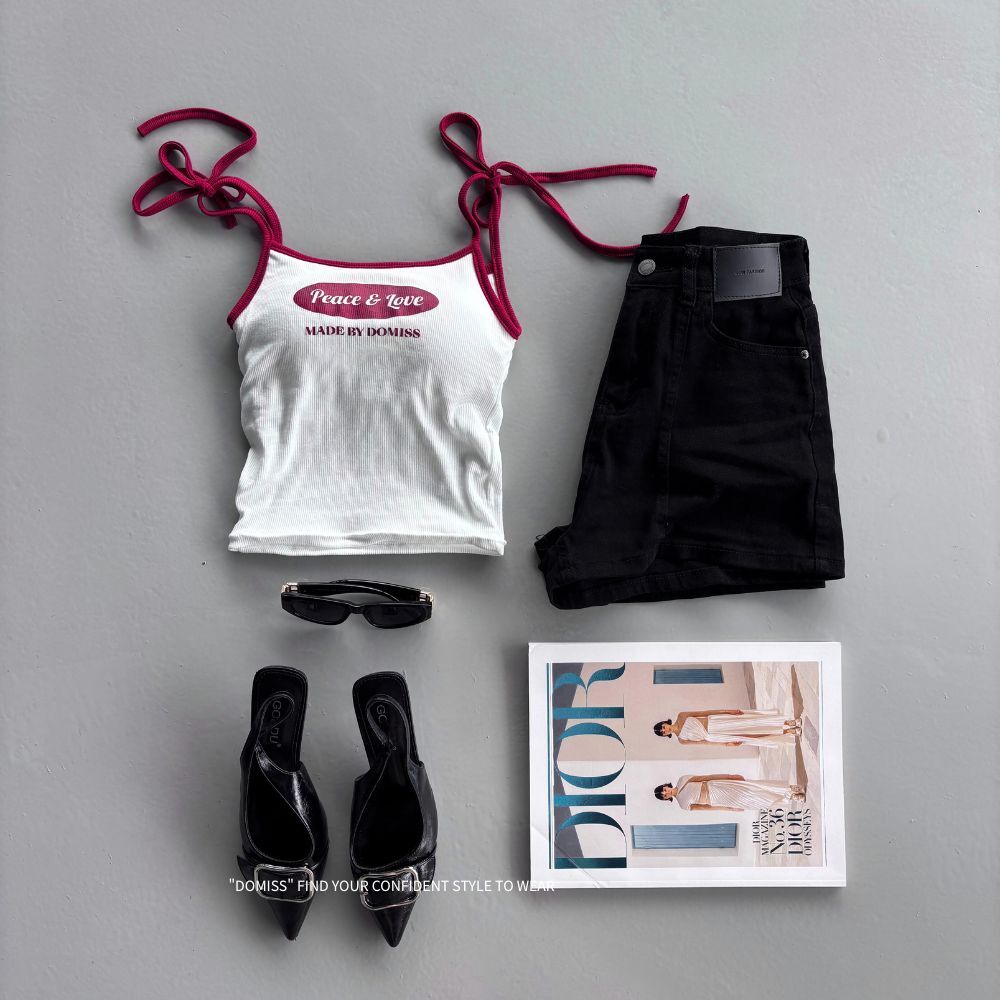 【DOMISS推薦】顯瘦百搭-霧面皮標高腰短褲-2色 短褲 牛仔短褲 (現貨)