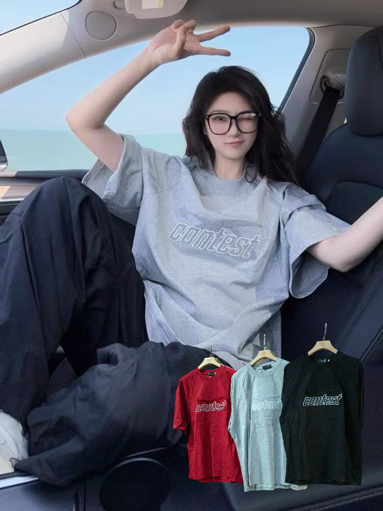 海外連線 gonow 復古 美式 工藝 字母 毛巾繡 重磅 短t xy2555