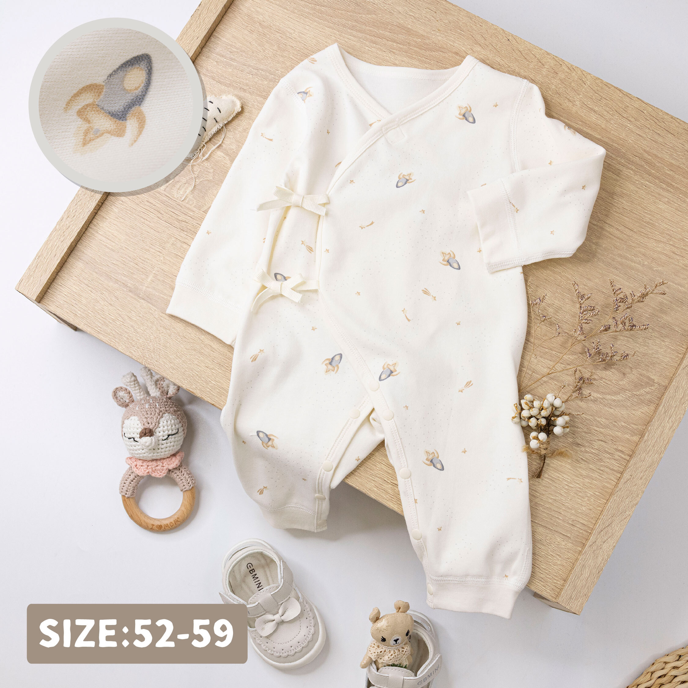 純淨系列【T3062】火箭宇宙探險親膚長袖連身衣