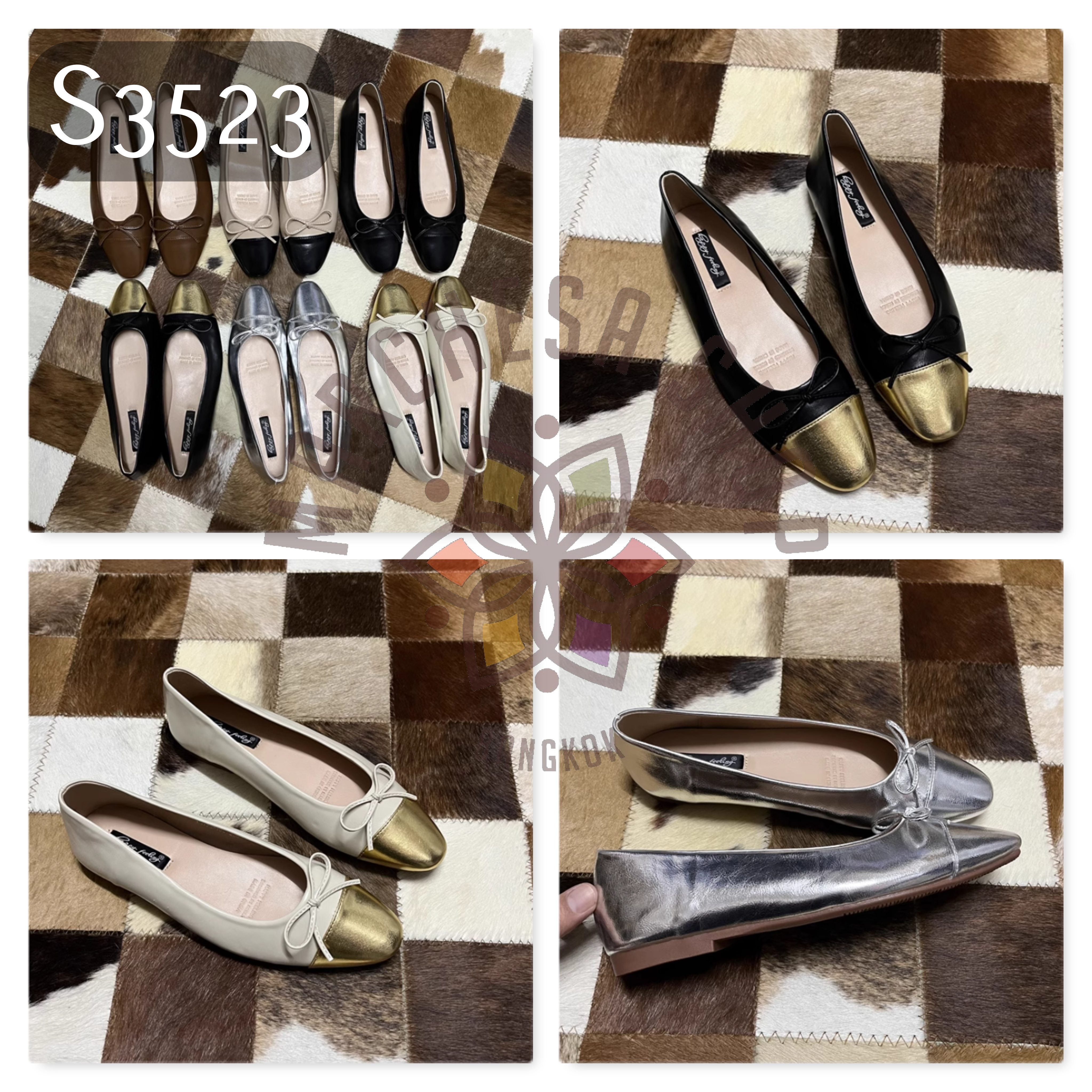 S3523 - 羊皮修長方圓頭芭蕾舞平底鞋