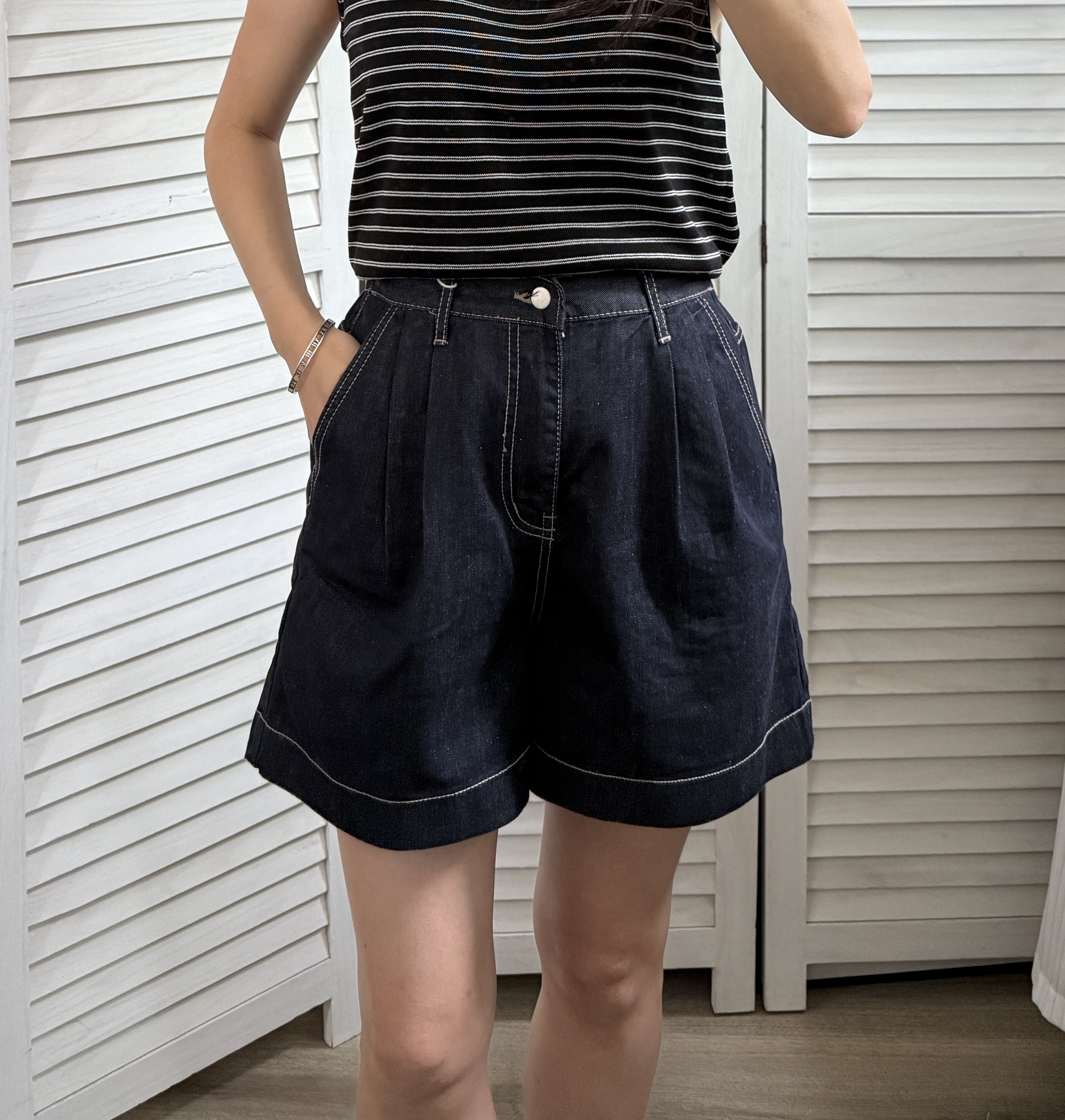 SH2510明線後橡筋腰圍短褲