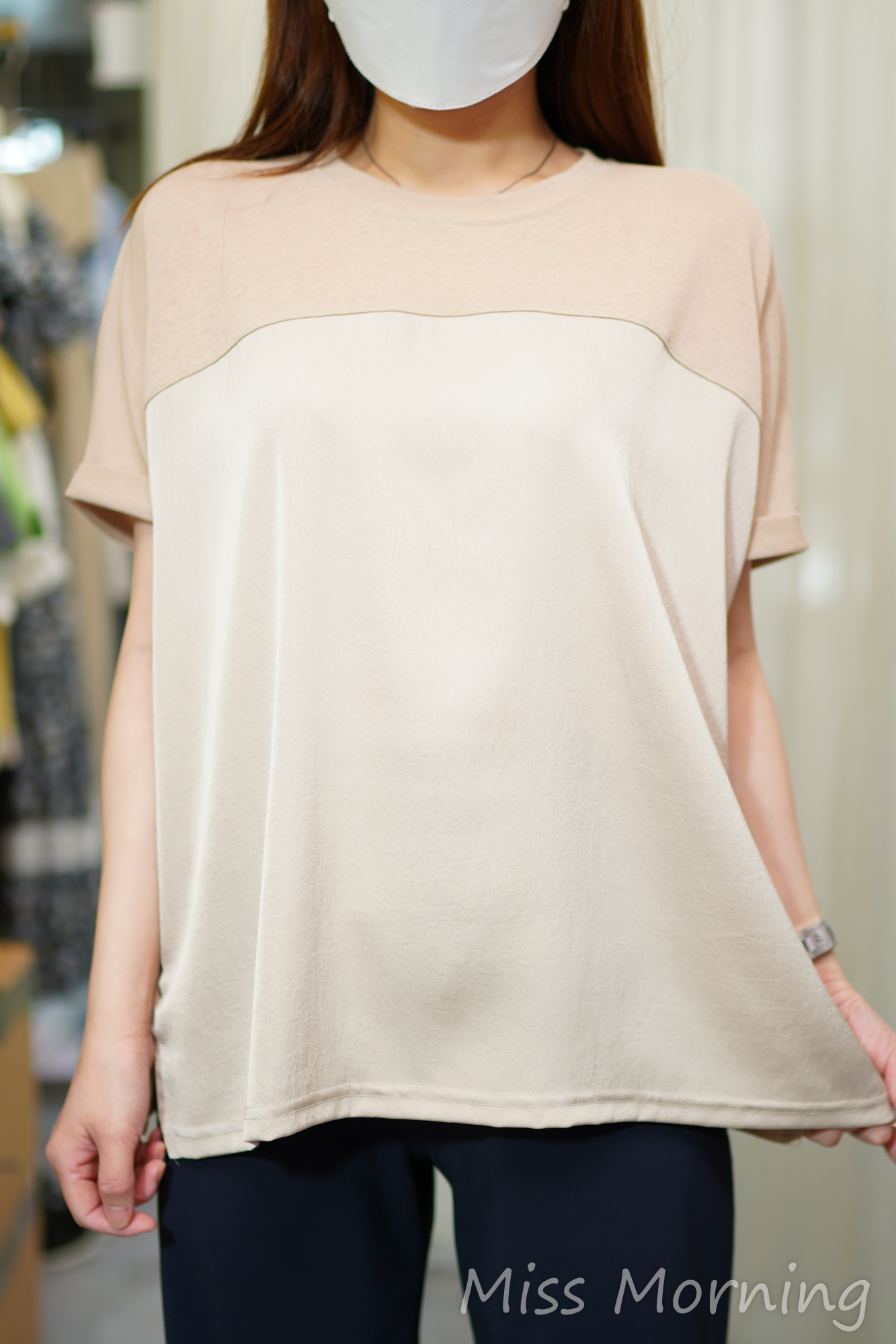 拼色領百搭上衣(14622)